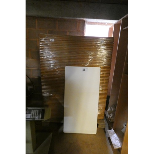 82 - 1 pallet containing a quantity of approx 58 x Melamine faced table tops each at approx 120 x 60cm cm