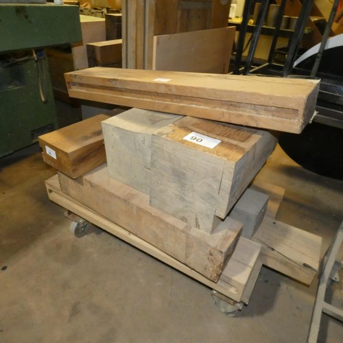 90 - A quantity of various size / type sections of hardwood suitable for turning etc - Contents of a whee... 