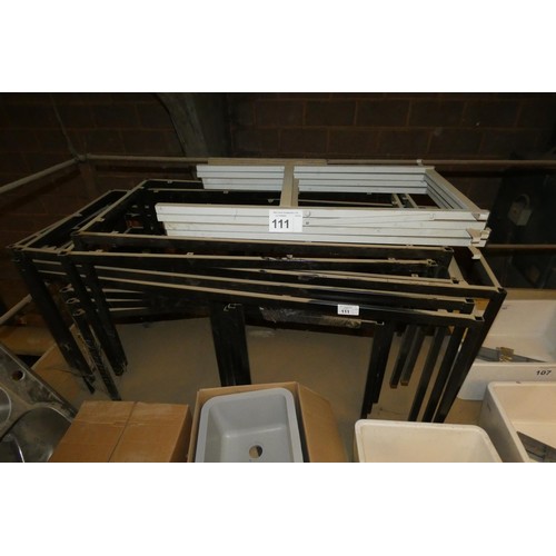 111 - A quantity of various metal table frames