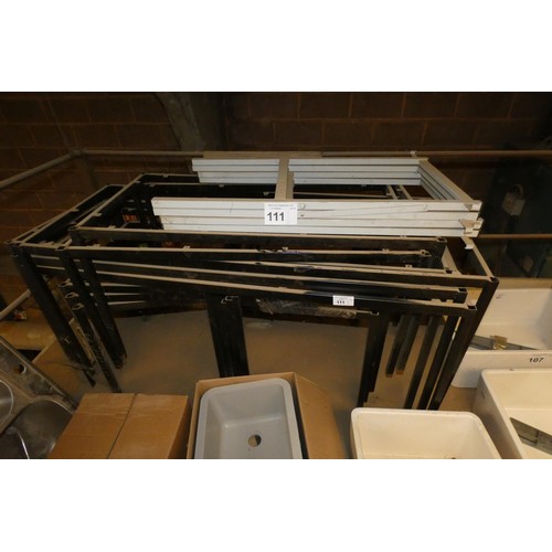 111 - A quantity of various metal table frames