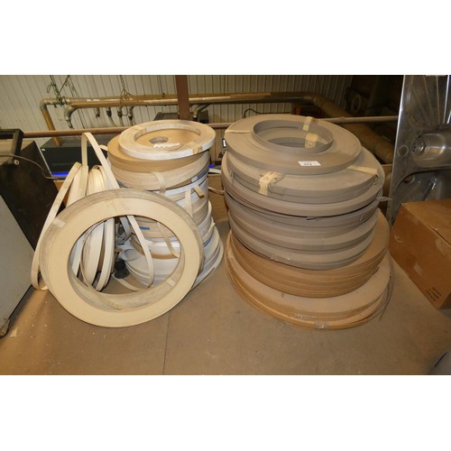 113 - A quantity of various rolls of edge banding material