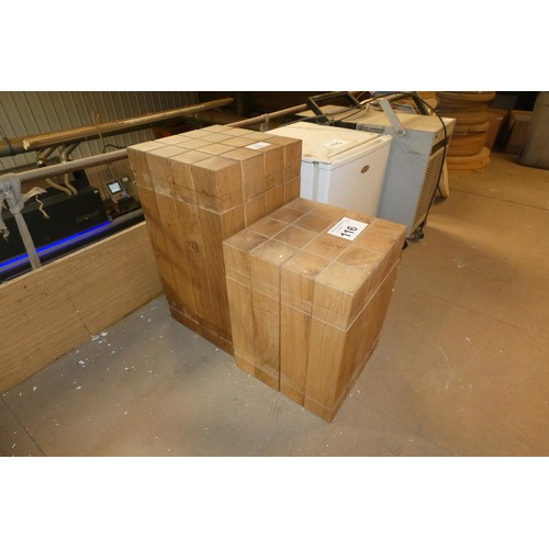 116 - 2 x decorative heavy solid wood cuboids - 1 at approx 61 x 33 x 33cm and 1 at approx 45 x 33cm x 33c... 