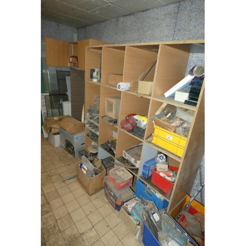 140 - A quantity of various items comprising everything on the LEFT HAND SIDE of the storeroom including d... 