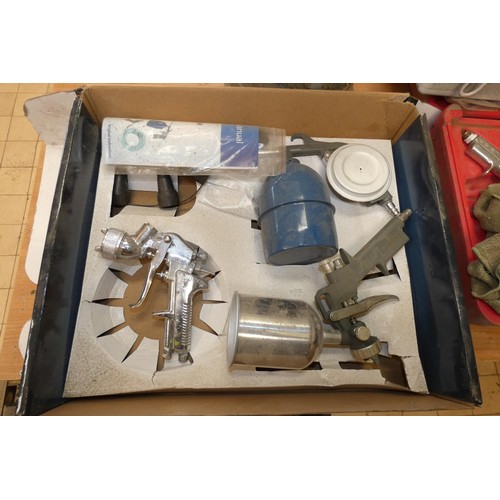 156 - A quantity of various paint / stain spraying equipment. Not practical to list in detail so please vi... 