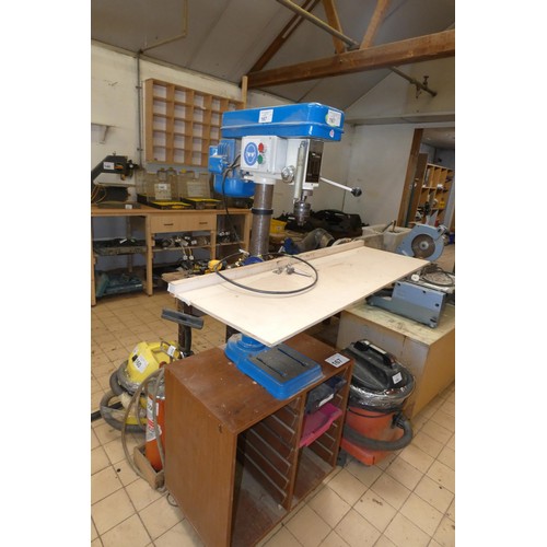 167 - A pillar drill on a mobile stand model MDP-81018M, 240v (no make visible) and the mobile stand is in... 