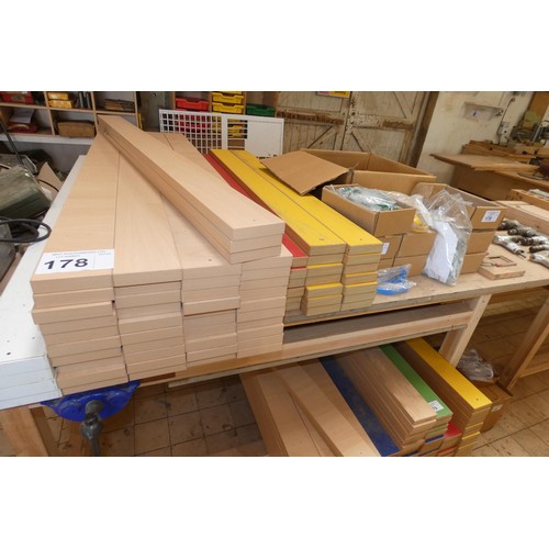 178 - A quantity of various colour metal coat hooks and a quantity of boards which are pre-made / drilled ... 