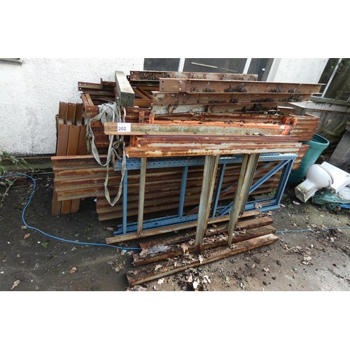 202 - A quantity of various metal racking. Not practical to list in detail so please view or see photograp... 