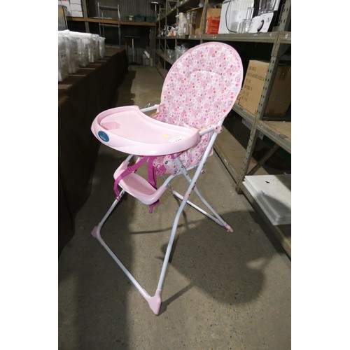 1055 - A child's pink folding high chair