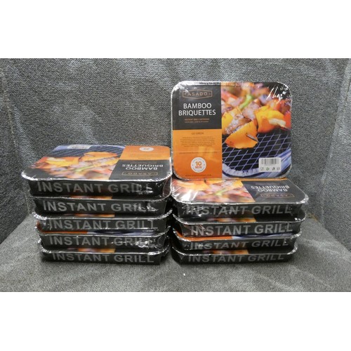 63 - 10 x Asado disposable bamboo briquette barbecues