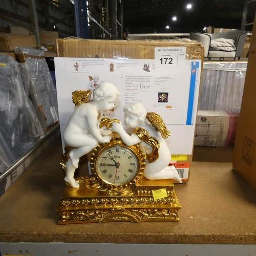 172 - 1 x Toscano Chateau Carbonne cherub mantel clock RRP £67