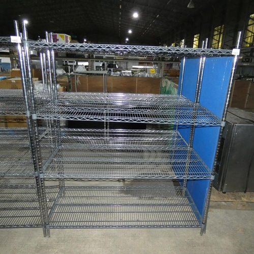 1001 - A catering type rack with 4 shelves approx 150x60x182cm