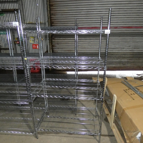 1005 - A catering type rack with 4 shelves approx 100x60x182cm
