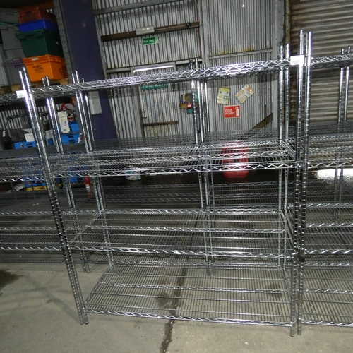 1007 - A catering type rack with 4 shelves approx 150x60x182cm