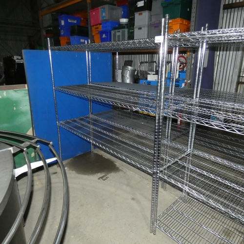 1008 - A catering type rack with 3 shelves approx 180x60x182cm