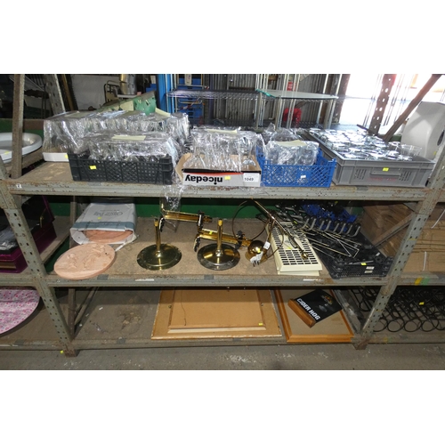 1049 - A quantity of bar related items including glasses, countertop optic stands, drip trays, keg taps, pi... 