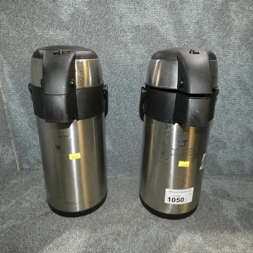 1050 - 2 x large thermal coffee/tea dispenser flasks by Crystals