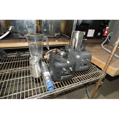 1101 - 2 commercial Hamilton beach blender bases with other catering related items - trade.  Requires Atten... 