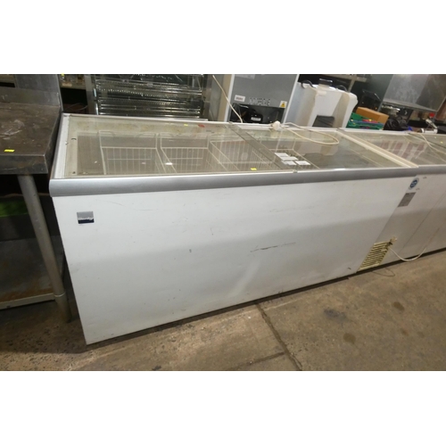 1106 - A large commercial display freezer by Derby type EK66 - trade. Tested Working