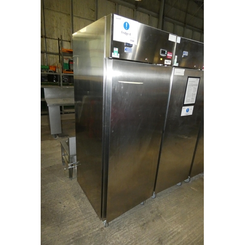 1144 - A commercial stainless steel tall single door fridge by Electrolux no model visible - trade.  Tested... 