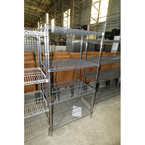 1150 - A catering type rack with 4 shelves approx 90x62x182cm
