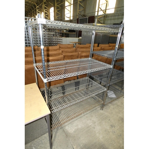 1151 - A catering type rack with 4 shelves approx 120x62x166cm