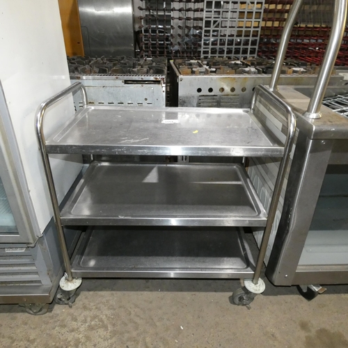 1154 - A commercial stainless steel 3 tier trolley