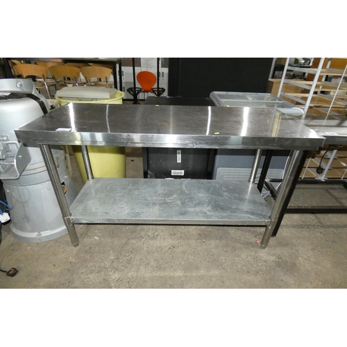1159 - A catering type table with shelf beneath approx 150x60cm