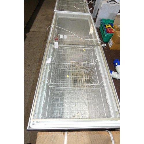 1105 - A large commercial display freezer by Derby type EK66 - trade. Tested Working