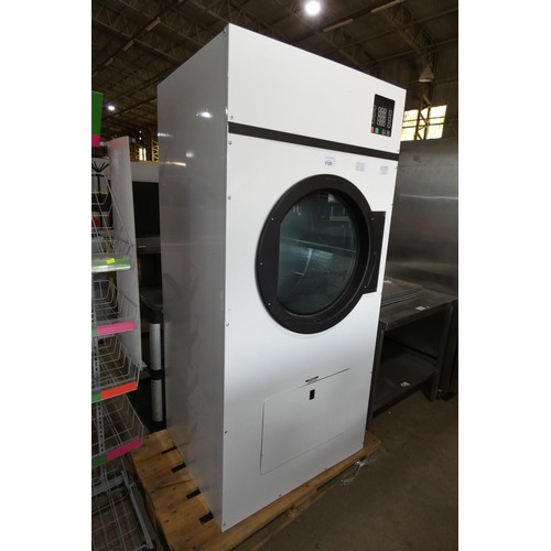 1129 - A tall large capacity industrial tumble dryer, no make or model visible, appears hardly used, 3ph - ... 