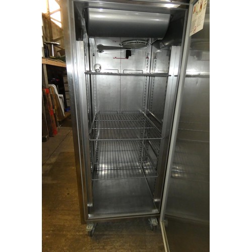 1144 - A commercial stainless steel tall single door fridge by Electrolux no model visible - trade.  Tested... 