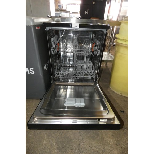 1165 - A black under counter dishwasher by Hotpoint Extra, no model visible - trade
