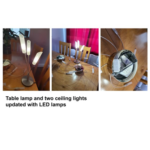 2352 - 2 x led ceiling lights and one matching table lamp - trade