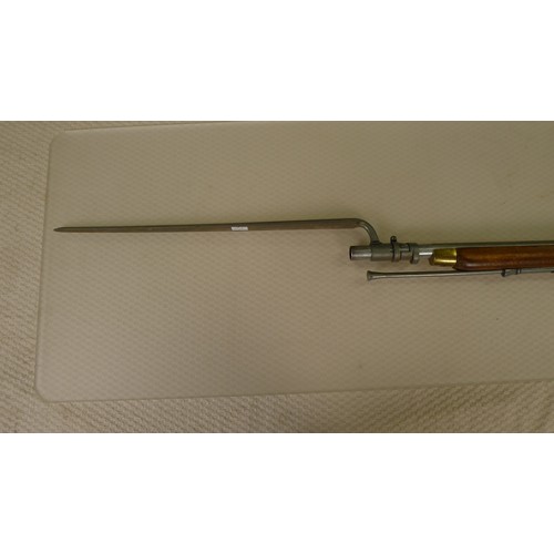 A modern non-firing display replica of a British Brown Bess flint lock ...