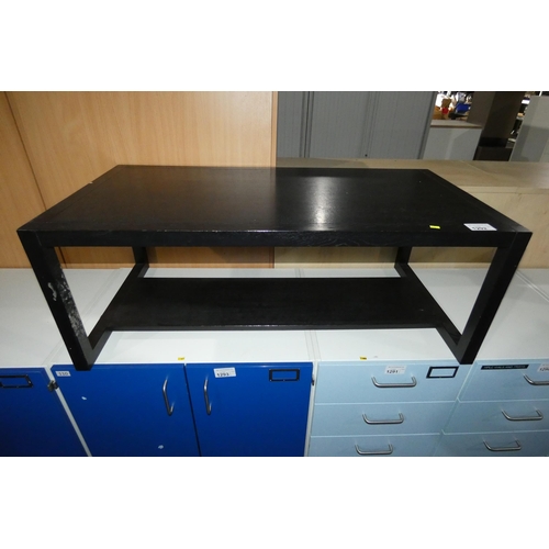 1292 - 1 black coffee table approx 120 x 60cm