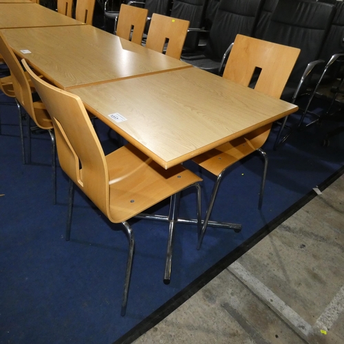 1317 - A small rectangular table and 2 x bent wood chairs approx 60x70cm