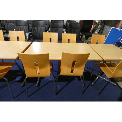 1318 - A rectangular table and 4 x bent wood chairs approx 120x70cm