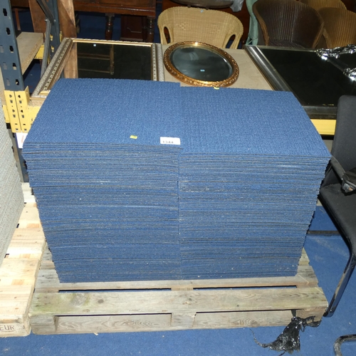 1344 - A quantity of approx 200 blue patterned carpet tiles approx 50x50cm