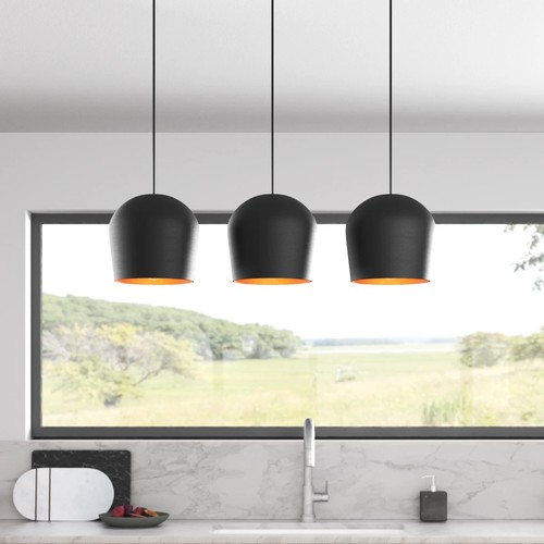 129 - An Excalibur 3-light kitchen island dome pendant light