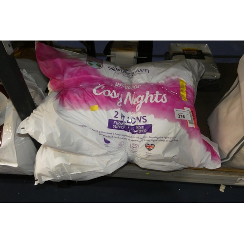 2 x Slumberdown cozy nights pillows