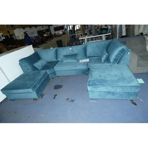 616 - A Frizzel Sea Spray upholstered reversible modular five section u shape corner sofa approx 72cm h x ... 