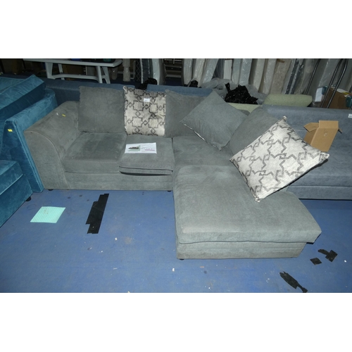 617 - A Celis two piece grey upholstered corner sofa chaise sofa approx 215cm x 170cm RRP £569