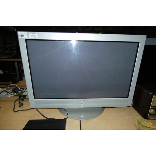 2402 - A 42 inch flat panel TV by Sony type Ke-42ts2e. No remote control - trade