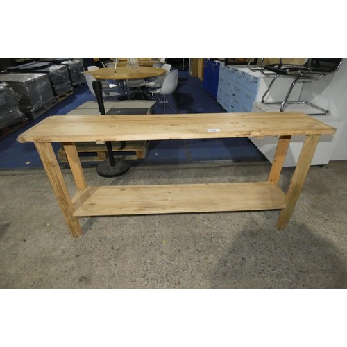 2249 - A Pine console table with shelf below approx 170cm x 36cm x 80cm high