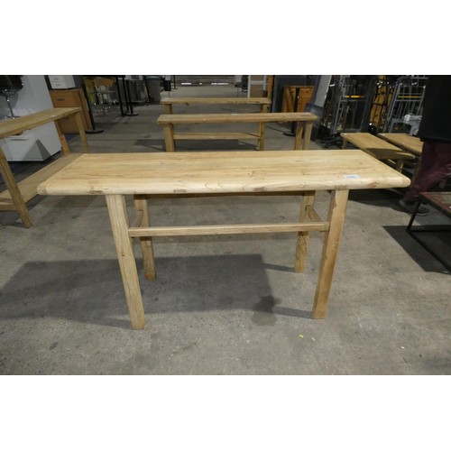 2244 - A rustic Elm console table (no shelf below) approx 157cm x 48cm x 88cm high