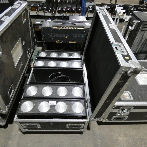 5033 - 4 x IPIX BB4 IP uplights supplied in a wheeled flight case