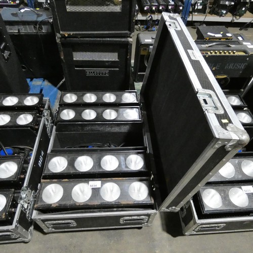 5034 - 4 x IPIX BB4 IP uplights supplied in a wheeled flight case