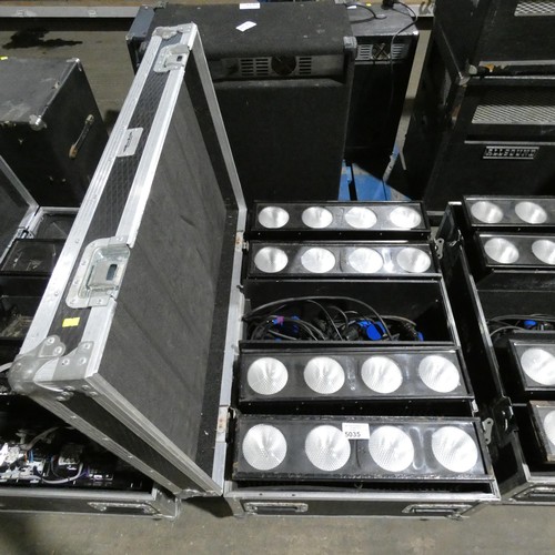 5035 - 4 x IPIX BB4 IP uplights supplied in a wheeled flight case