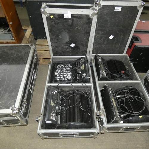 5040 - 2 x ip wash lights supplied in a wheeled flight case