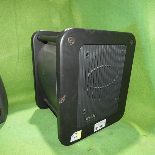 5160 - 5 x Genelec 8020C speakers with 5 x wall mounts and 1 x Genelec Sub speaker