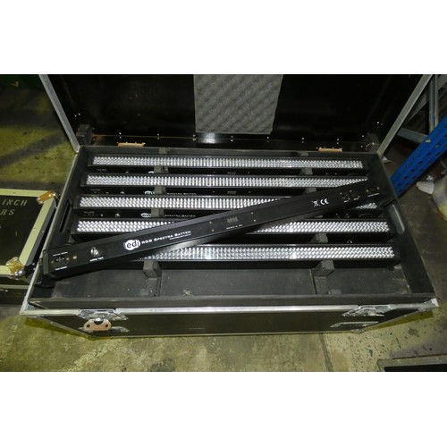 5553 - 30 x Prolight Spectra Batten LED strip lights supplied in a custom wheeled flight case